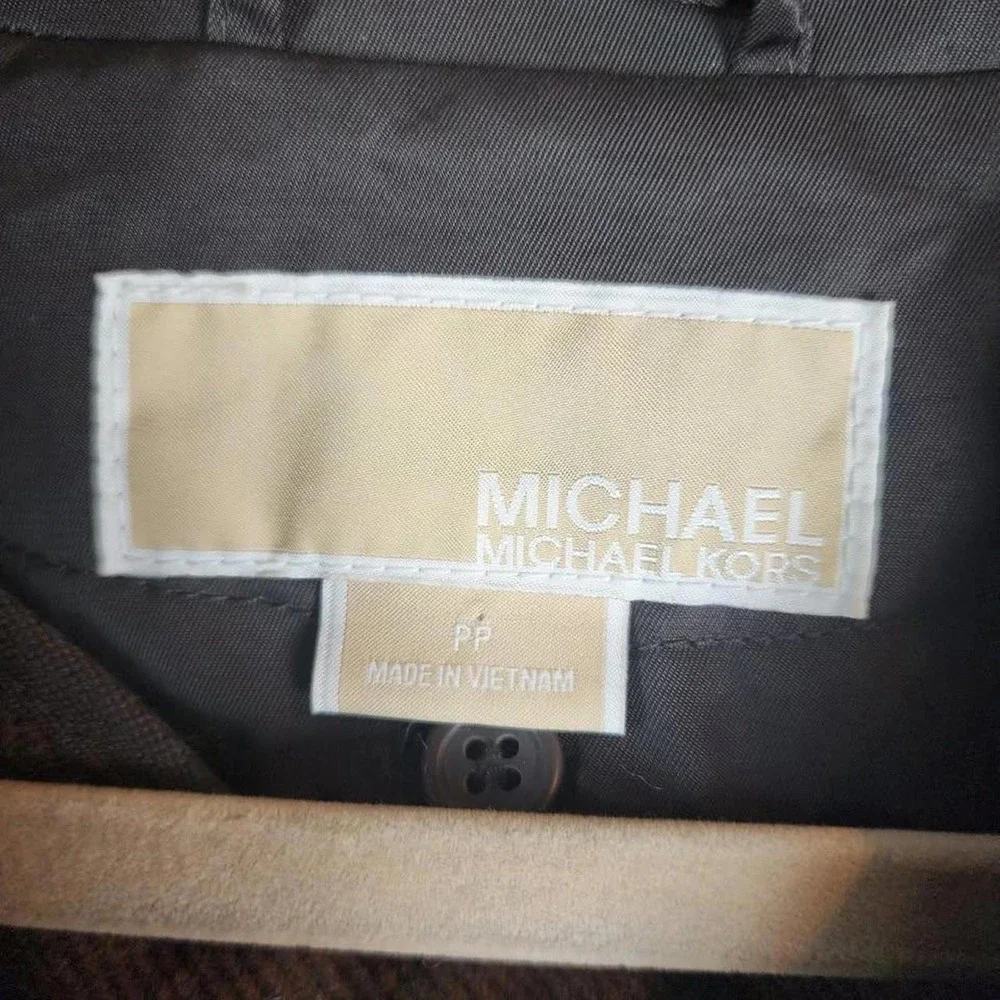 Michael Kors Womens Petite Trench Coat Espresso Brown Removable Liner PP‎